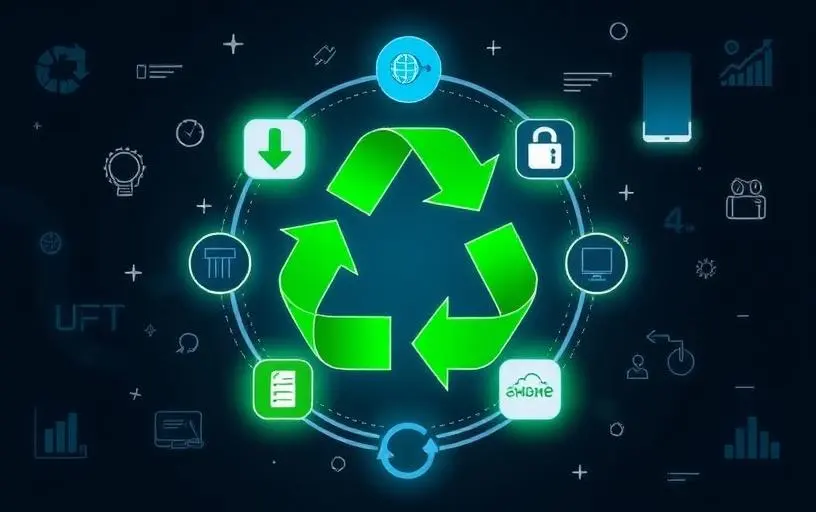 Circular economy recycling ecosystem illustration