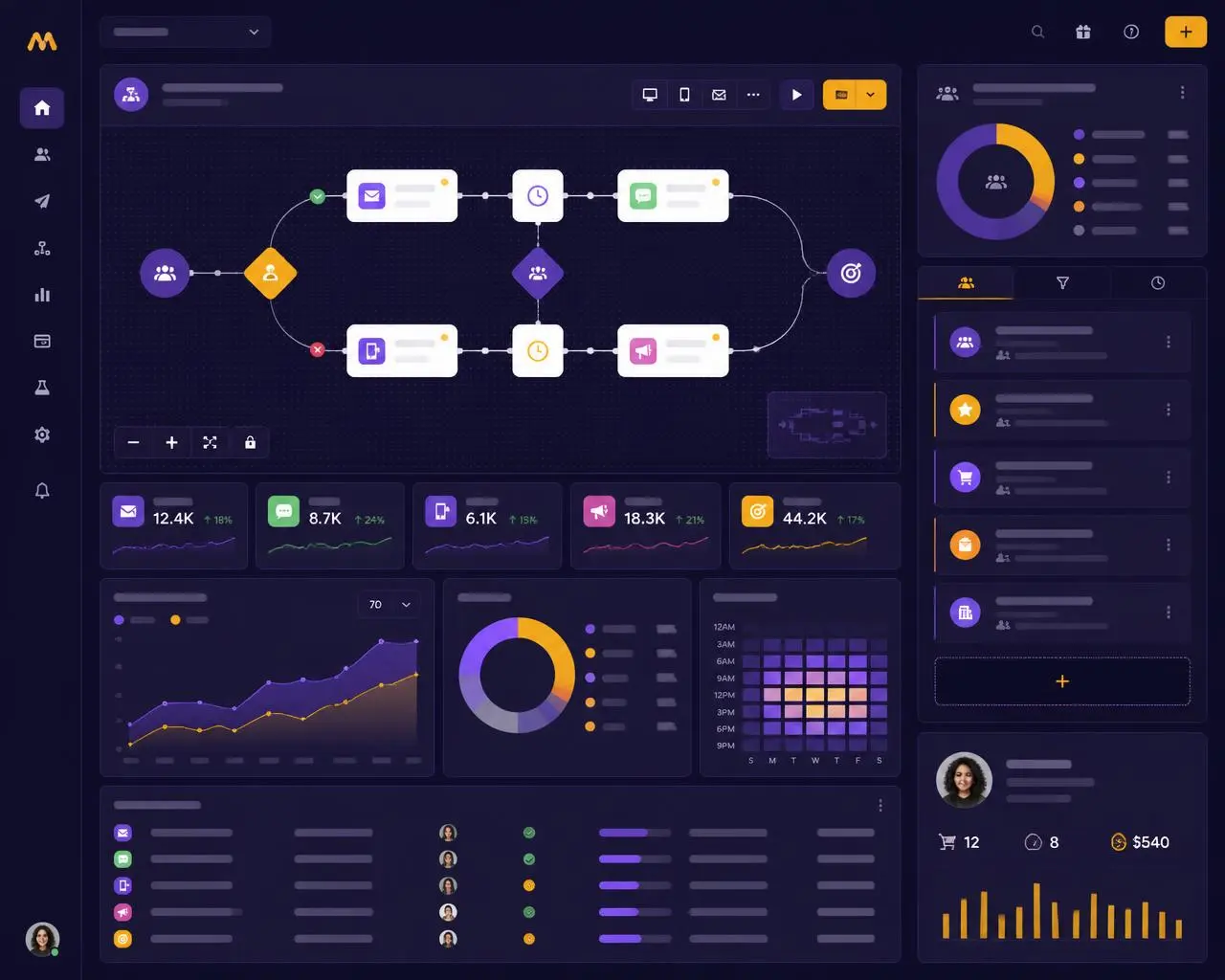 Salesforce Marketing Cloud journey builder and campaign analytics dashboard