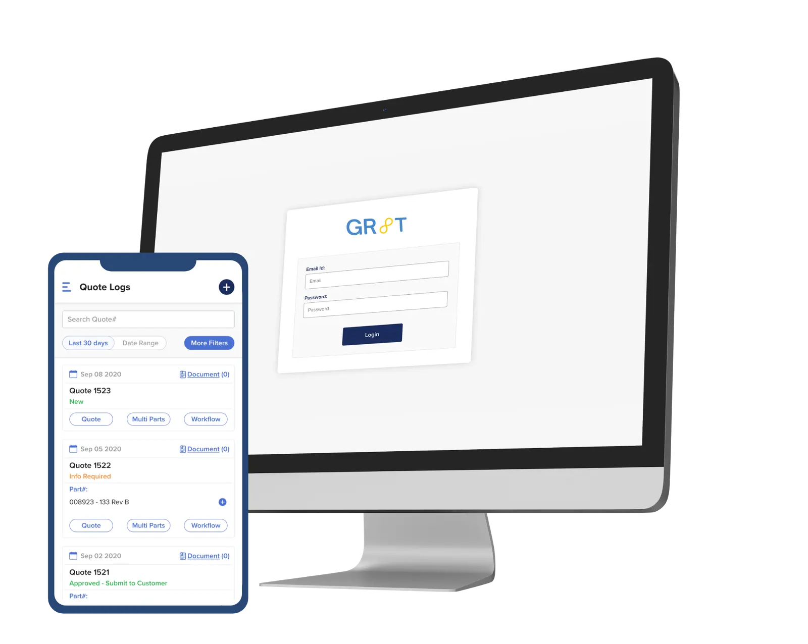 Ext JS manufacturing application screen